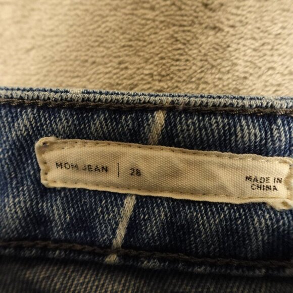 Pacsun mom jeans high rise tapered leg crop women's 28 blue stripes - Picture 4 of 12